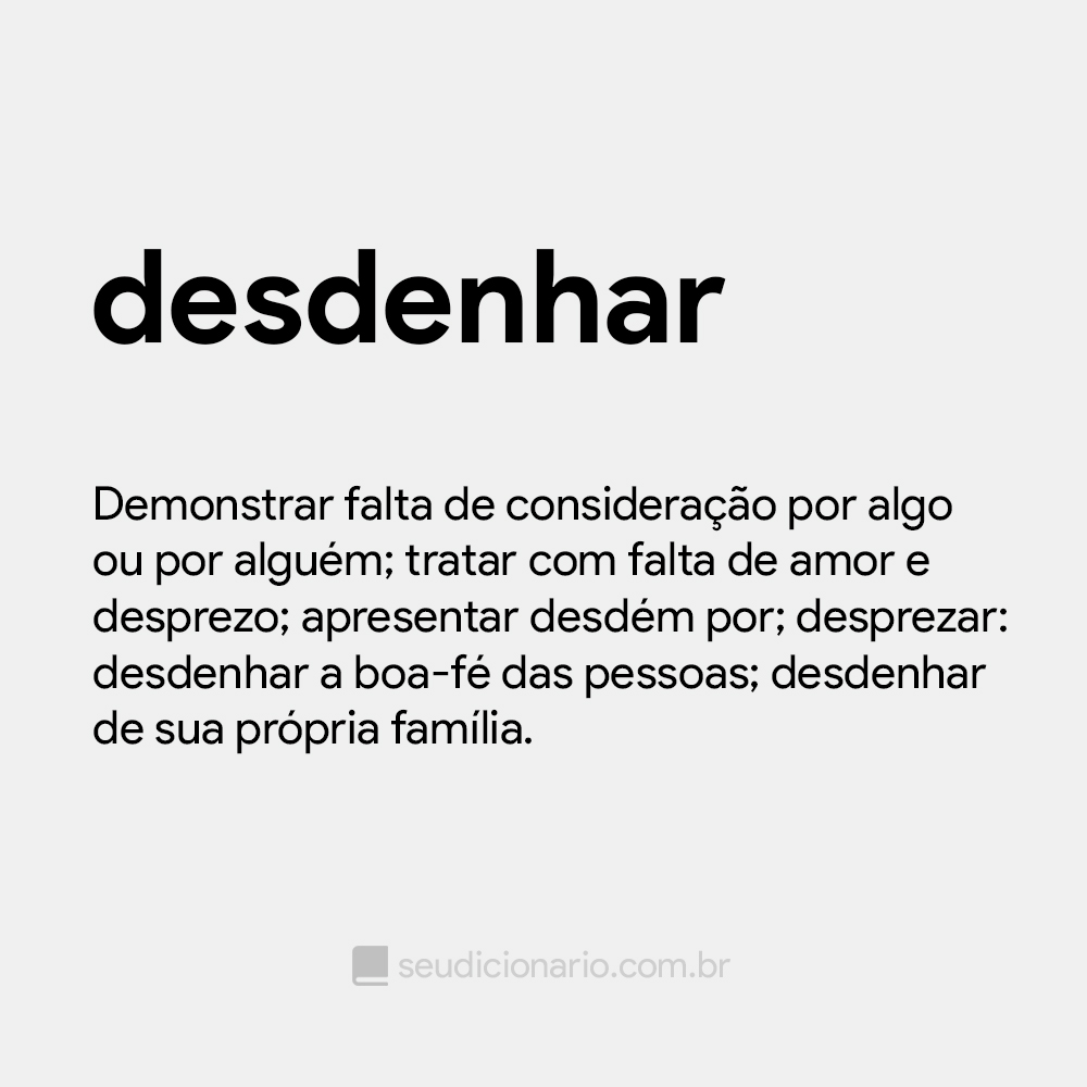 desdenhar